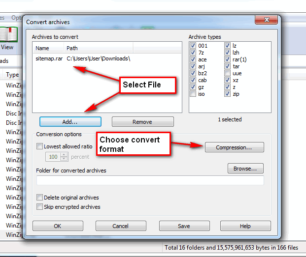 how to convert a file to a zip